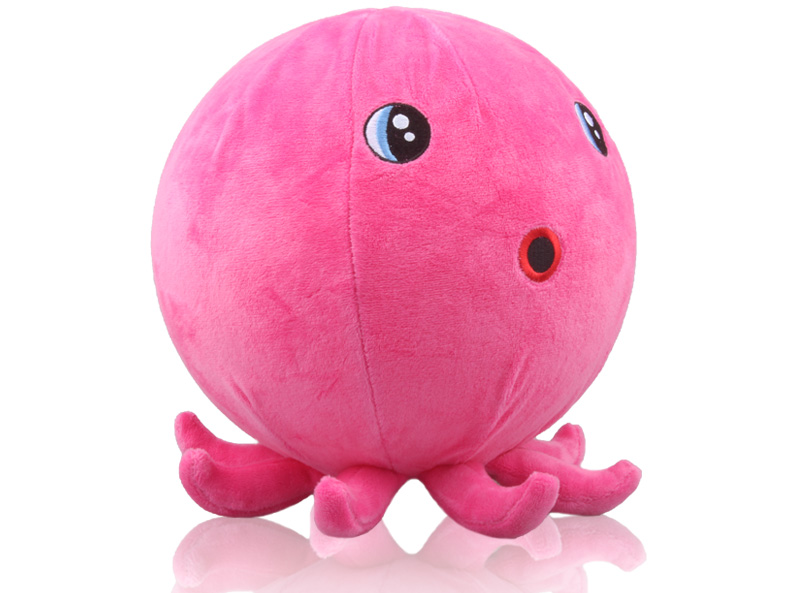 Balloon Ball with Plush Animal Sleeve Octopus